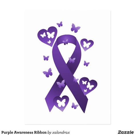 Purple Awareness Ribbon Postcard | Zazzle