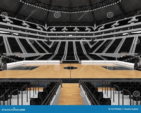 Beautiful Modern Sport Arena for Basketball with Black Seats Stock Illustration - Illustration ...