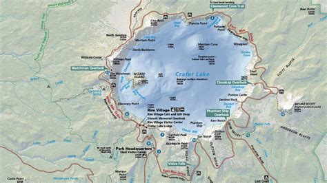 Crater Lake National Park Map (PDF) • PhotoTraces