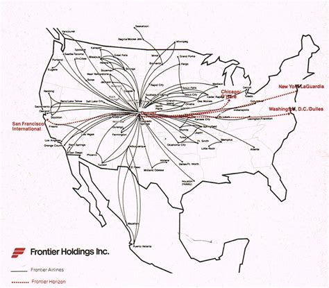 Frontier Airlines June 8, 1984 Route Map