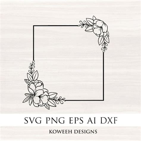 Flower Outline, Flower Svg, Flower Border, Flower Frame, Frame Tattoo ...