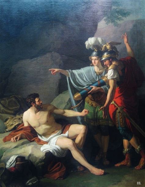 Odysseus and Neoptolemus to Philoctetes removing the arrows of Hercules. 18th.century. Jean ...