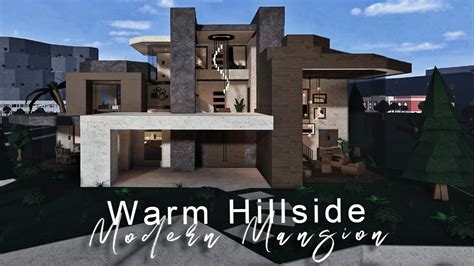 Warm Hillside Modern Mansion 100k | NO LARGE PLOT| Bloxburg - YouTube