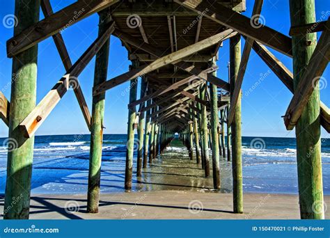 Myrtle Beach Ocean Pier stock image. Image of sandy - 150470021