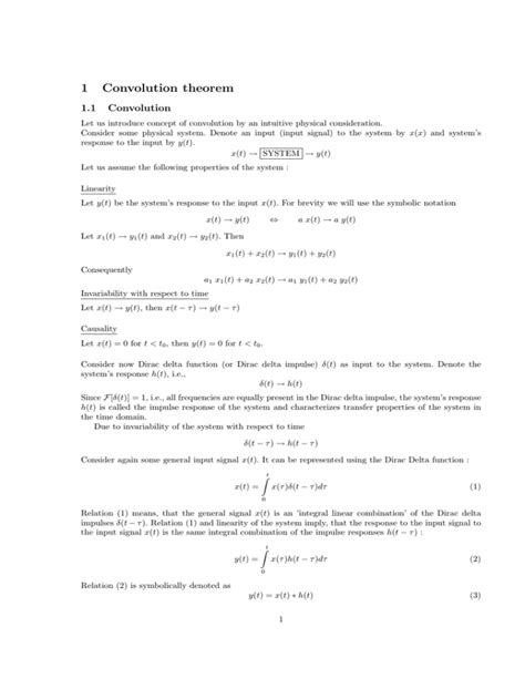 1 Convolution theorem