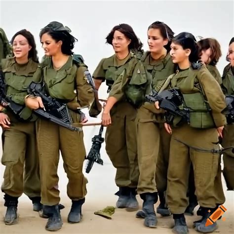 Israeli female soldiers in uniform on Craiyon