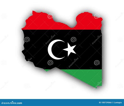 Map and flag of Libya stock vector. Illustration of hard - 108729066