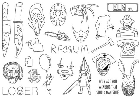 a bunch of different items that are drawn in black and white with some ...