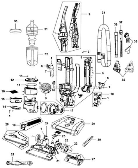 Hoover Windtunnel Vacuum Parts Diagram