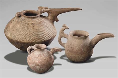 THREE IRANIAN POTTERY SPOUTED VESSELS , CIRCA EARLY TO MID 1ST MILLENNIUM B.C. | Christie's