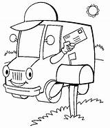 Usps Postal Truck Coloring Pages sketch template
