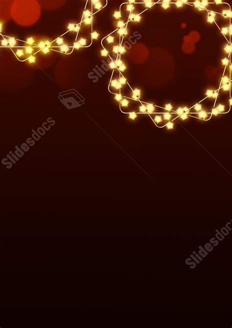 Nighttime Glow Yellow Christmas Lights Page Border Background Word ...