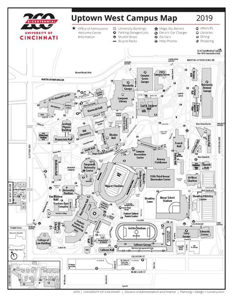 University Cincinnati Campus Map