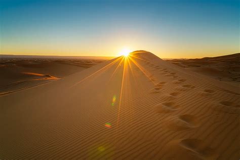 Get up early for a Sahara Sunrise over a dune in the Desert