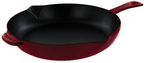 Staub 1223087 12 Inch Cast Iron Fry Pan with Pour Spout, Induction Suitable, Oven Safe, Made in ...