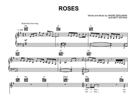 OutKast-Roses Free Sheet Music PDF for Piano | The Piano Notes