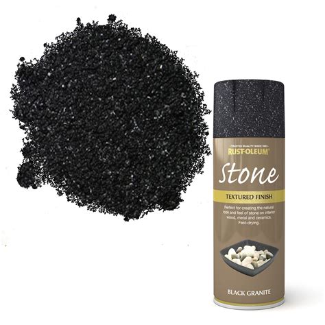 Rust-Oleum Stone Black Granite Stone Effect Textured Spray Paint 400 ml | Departments | DIY at B&Q