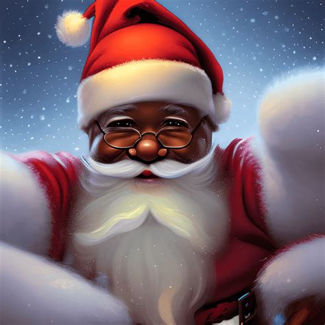 African American Santa Claus Graphic · Creative Fabrica