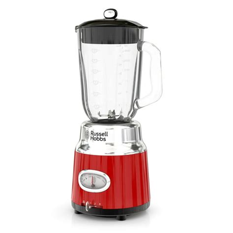 Russell Hobbs Retro Style 6-Cup Blender, Glass Jar, Red, BL3100RDR ...