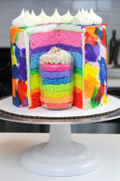 Rainbow Cake Recipe with Four Cake Layers - Chelsweets | Recipe ...