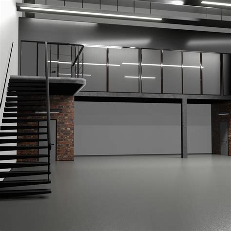 WAREHOUSE car studio interior 3D 3D model | CGTrader