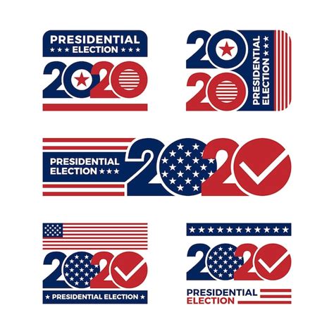 Free Vector | 2020 us presidential election logos set