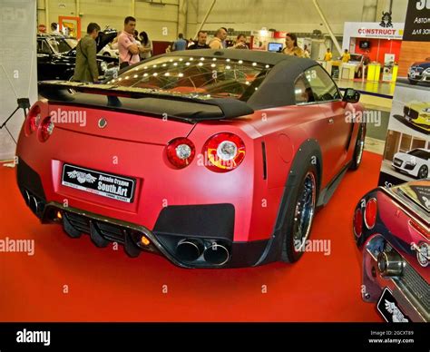 Kiev, Ukraine - May 26, 2011: Red Nissan GT-R R35. Tuning car Nissan ...