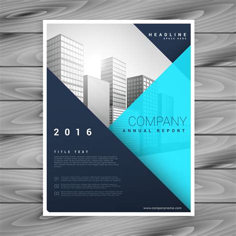 modern minimal brochure flyer template in blue geometric style - Download Free Vector Art, Stock ...