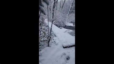 Snow Coats Footbridge in Bridgton, Maine, as Winter Weather Sweeps ...