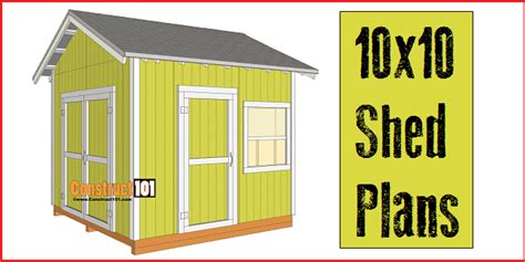 Shed Plans - 10x10 Gable Shed - Construct101