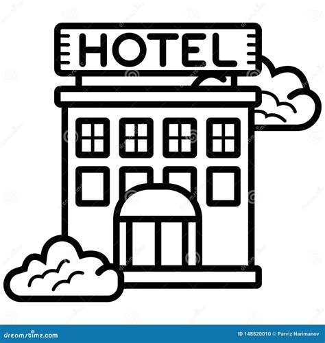 Building Vector Icon, Hotel Stock Illustration - Illustration of ...