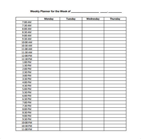 Hourly Schedule Template - 34+ Free Word, Excel, PDF Format | Free & Premium Templates