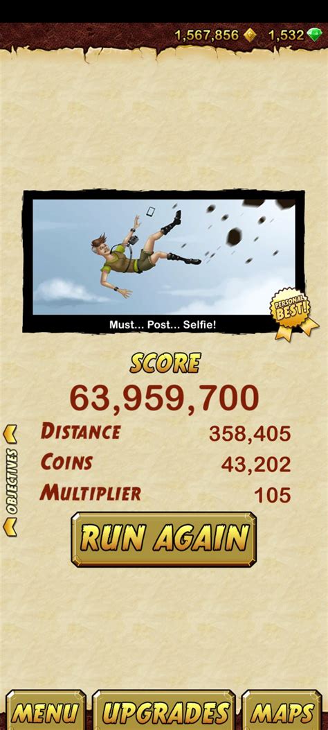 Best run (thanks to a glitch) : r/TempleRun2