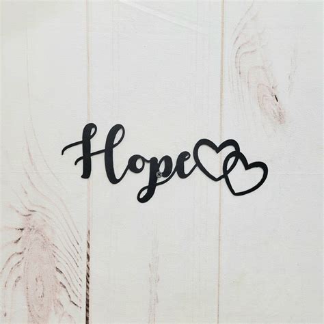 Hope Word Art, Metal Inspirational Wall Art, Spiritual Gifts, Script Font Wall Hangings, Metal ...