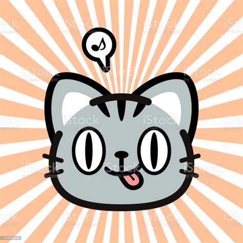 Cute Character Design Of The Little Cat Sticking A Tongue Out Stock ...