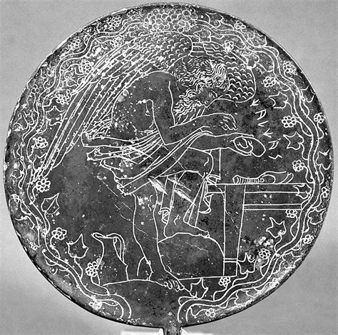 Calchas reading a liver, on an Etruscan mirror, c. 400 BC. Notice the ...