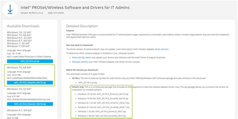 Finding the Wi-Fi Driver Only Package for Intel® Wireless Adapter