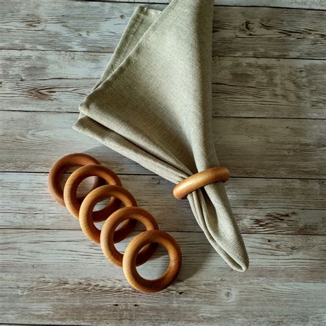 Wooden Napkin Rings. Set of Wooden Napkin Rings. Six Napkin | Etsy