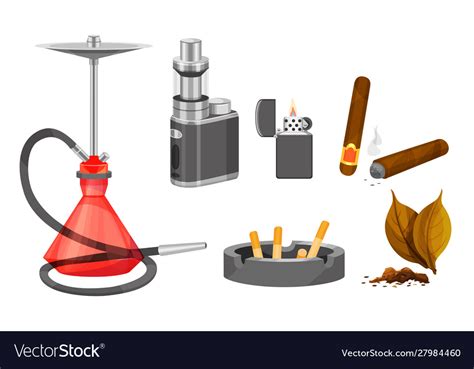 Tobacco products and smoking accessories Vector Image