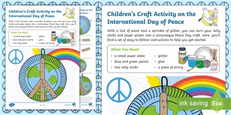 FREE! - Children's Craft Activity on the International Day of Peace