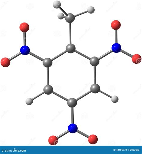 Trinitrotoluene Molecular Structure On White Background Stock Illustration - Image: 42105772