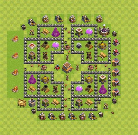 Melhor Layout de Defesa CV8 - COC Clash of Clans - Centro de Vila 8 - (#62)