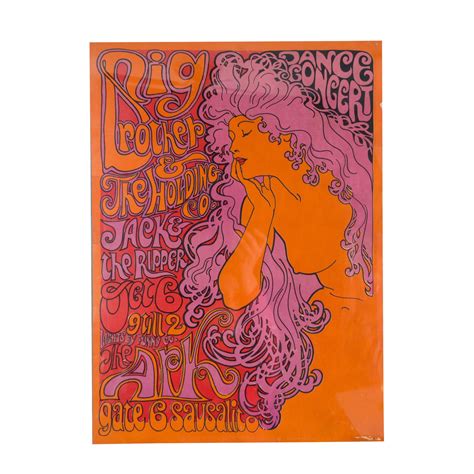 1967 Original Big Brother and the Holding Co Poster Janis Joplin Psychedelic Concert Poster ...