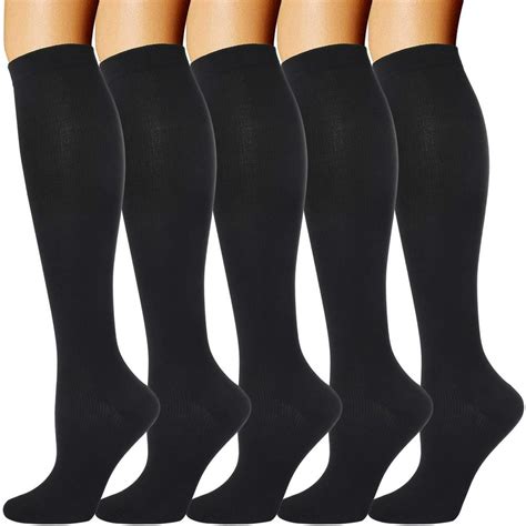 5 Pairs Compression Socks for Men Women 20-30 mmHg for Running Nurses ...