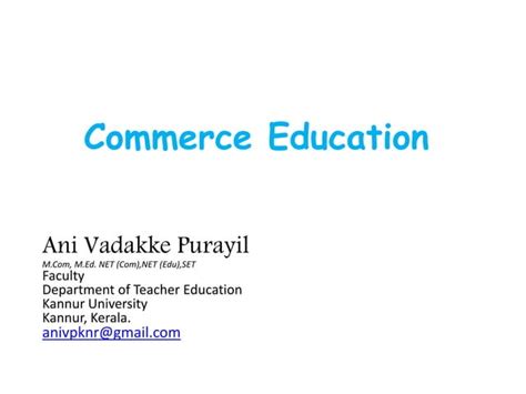 Commerce education