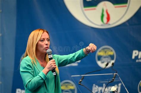 Giorgia Meloni Leader of Fratelli D`Italia Party during Electoral Rally ...