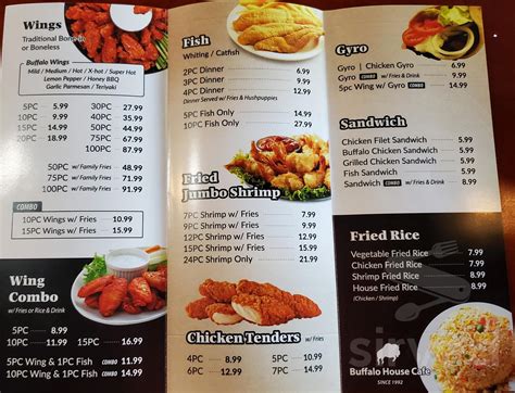 Buffalo House Cafe menu in Lilburn, Georgia, USA