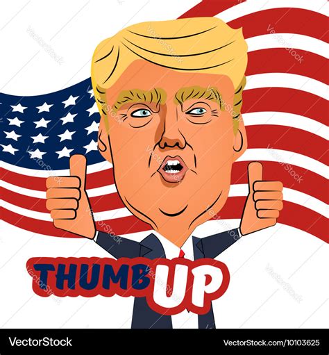 August 04 2016 donald trump thumb up cartoon Vector Image