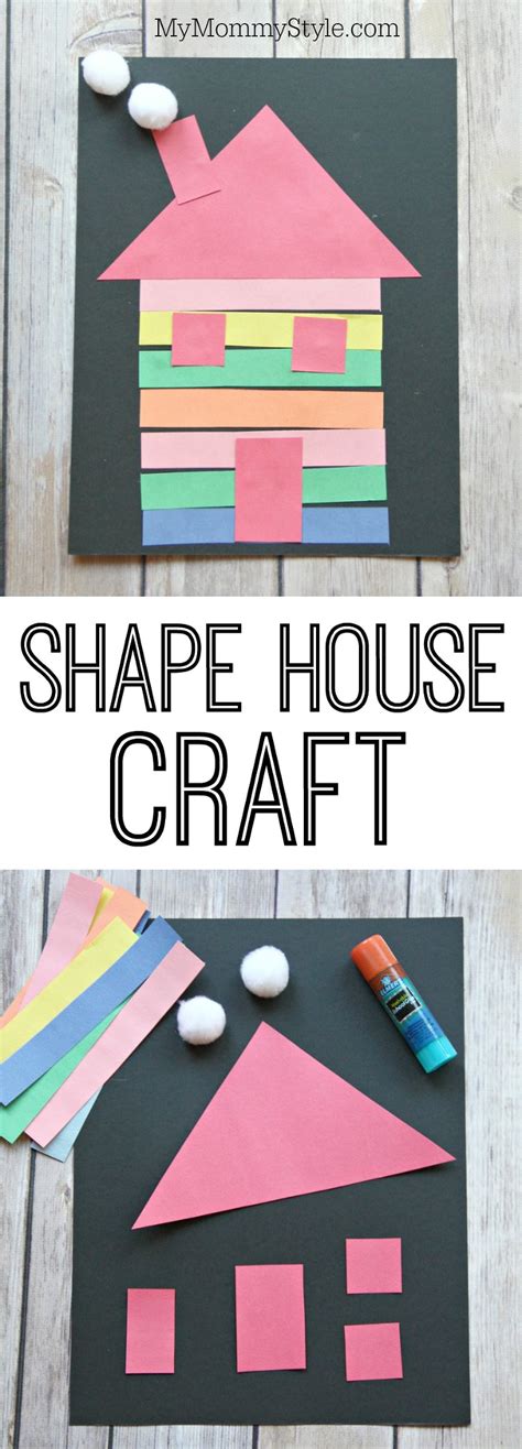 Colorful shape house craft - My Mommy Style