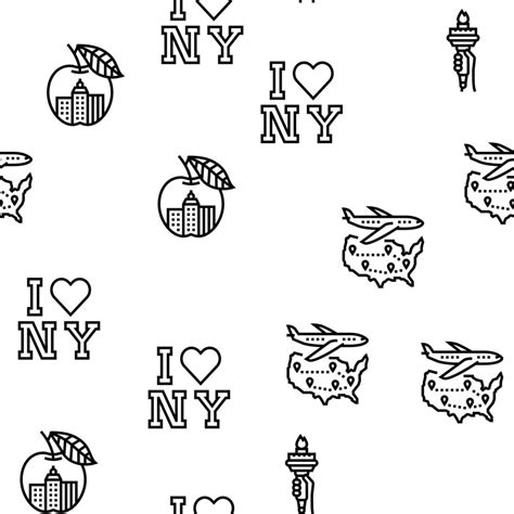 New York American City Landmarks Vector Seamless Pattern 10144114 ...